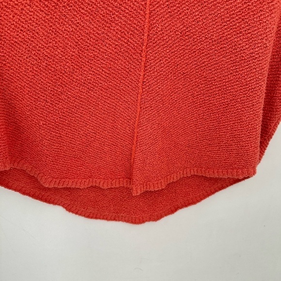 FREE PEOPLE SUMMER ROMANCE oversized orange V-neck boho sleeveless knit top S - Picture 5 of 10